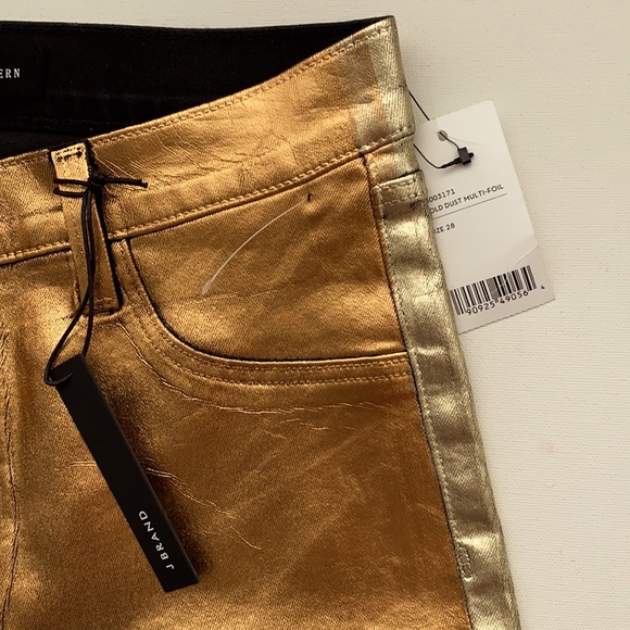 J Brand x Halpern High-Rise Maria Jeans in Gold Dust Multi-Foil - Picture 9 of 10
